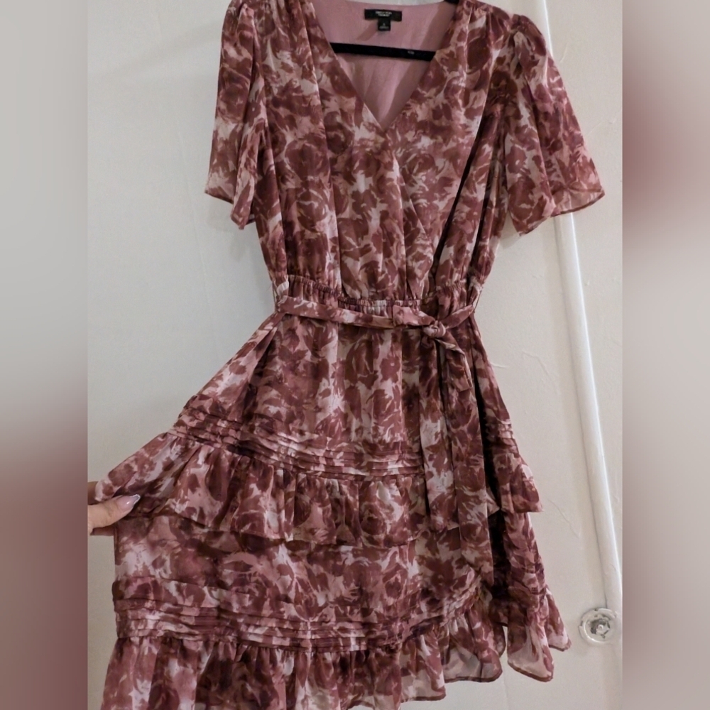 Simply Vera Vera Wang Pink Floral Midi Dress - Picture 8 of 12